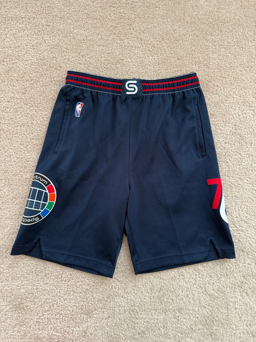 Boy’s Navy 76ers Spectrum Shorts (Limited)
